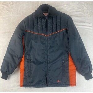 Vtg Ski-Doo Bombardier Sportswear Snowmobile Jacket Navy Blue Orange Sz Med Lg?